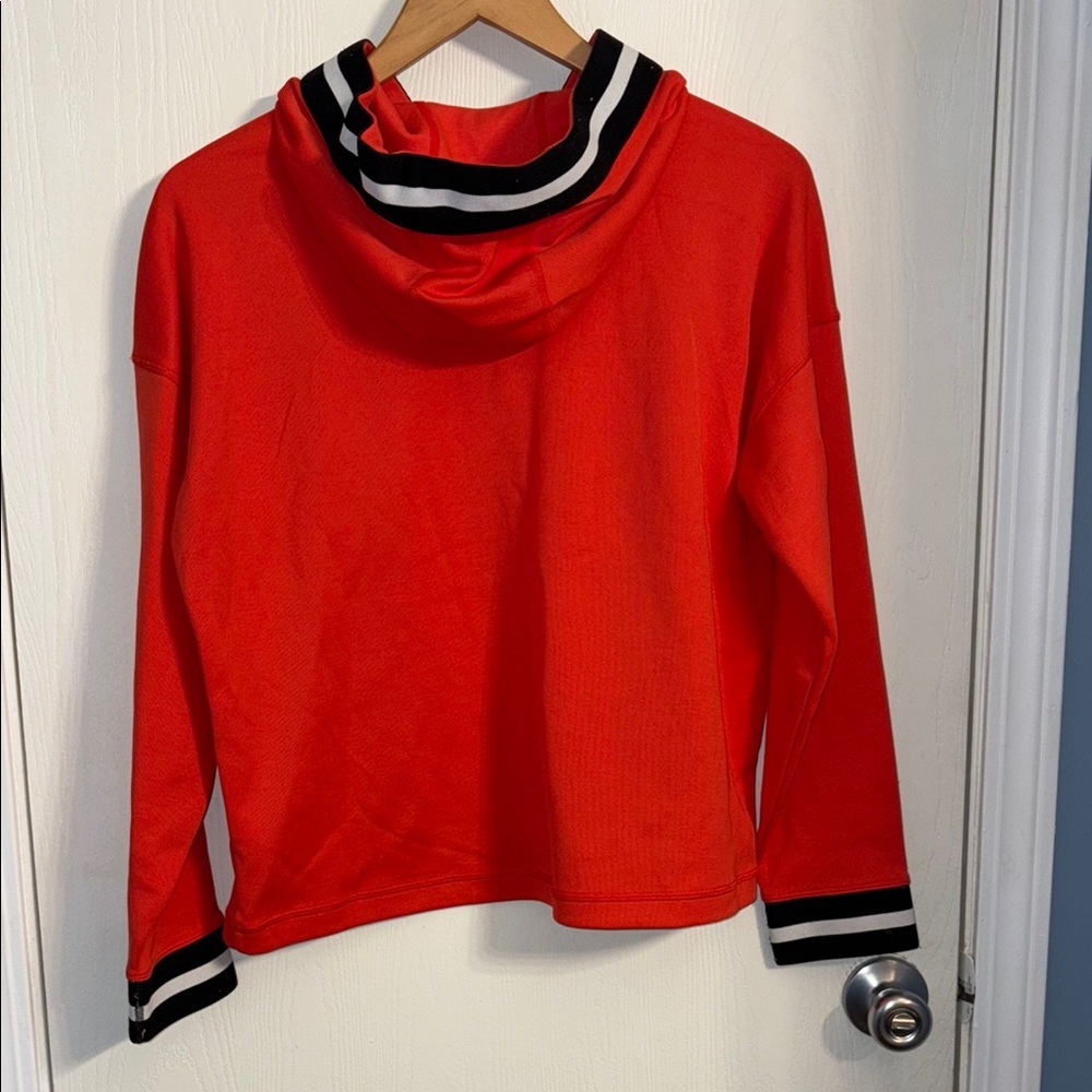 DKNY Orange Hoodie with Black and White Accents - Picture 7 of 10